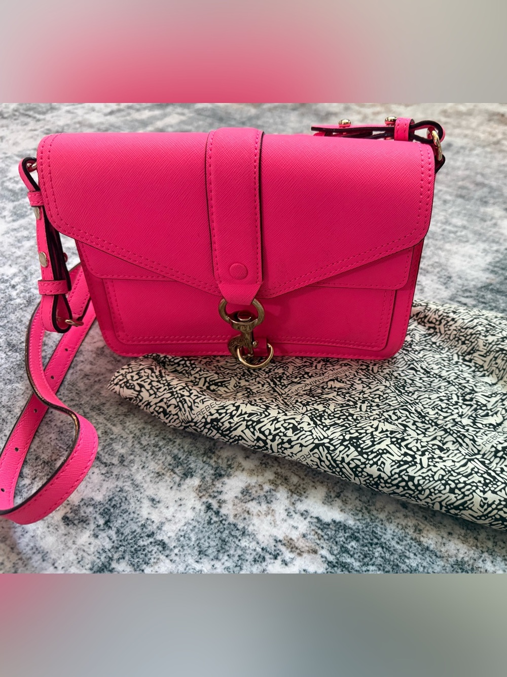 Rebecca Minkoff Neon Pink Hudson Moto Bag